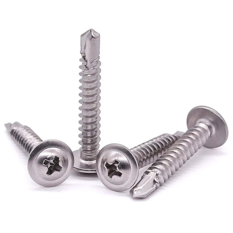 EASTLO (100 pcs) #8 x 1-1/2" Stainless Wafer Head Self Drilling Screw, Modified Truss Head Self Driller, Phillips Drive Sheet Metal Tek Screws, 410 Stainless Steel, #2 Drilling Point, Dovetail - Image 4